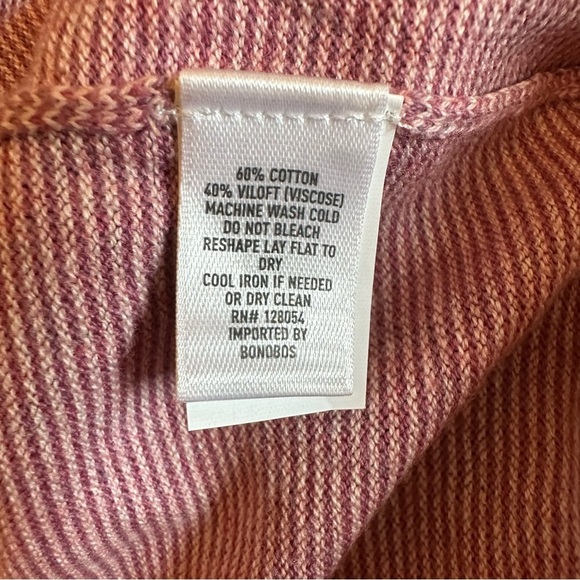 Bonobos Sweater Mens XL Pink Cotton/Viscose   Crewneck Soft Striped Casual(A1 - Picture 15 of 15